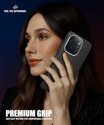 Image of WOW IMAGINE Back Cover for Mi Redmi 15C 5G | Poco C85 5G 2025 | Ultra Slim Flexible Non-Slip Grip | Inner Fabric | Metal Camera Ring & Lightweight Soft Silicone Mobile Case - Black