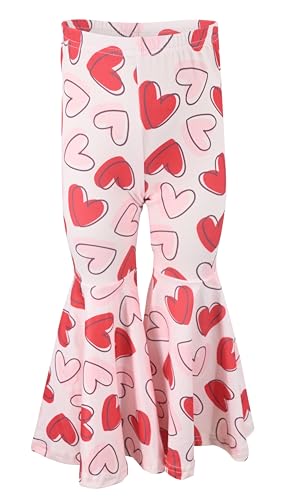 Image of Unique Baby 2 Piece Girls Bell Bottom Leggings Outfit with Short Sleeved Shirt Kid and Toddler Clothes Set