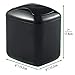 mDesign Plastic Square Mini Wastebasket Trash Can with Swing Lid for Bathroom Vanity, Makeup Table, Inside Cabinet, Cupboard - Holds Garbage, Waste, Recycle - Aura Collection - Black