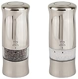 Höhe: 14cm Peugeot 2/28480 elektrisches Pfeffer- und Salzmühlenset, Zeli Duo in der Geschenkkartonage