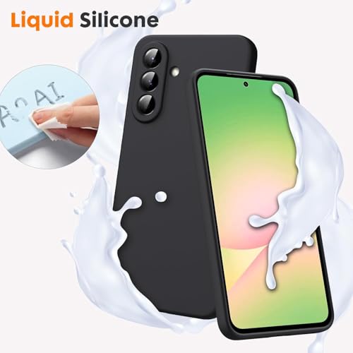 Image of DIZORO Microfiber Candy Case for Samsung M56 / F56 5G Smooth Touch Cushion Liquid Soft Silicone Gel Rubber Phone Cases Non-Slip Full Body Protective Shockproof Back Cover (Black)