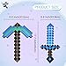 QRT Foam Sword and Pickaxe Set Kids Role Play Toys for Halloween, Cosplay Video Game Parties (Blue Pickaxe Sword)