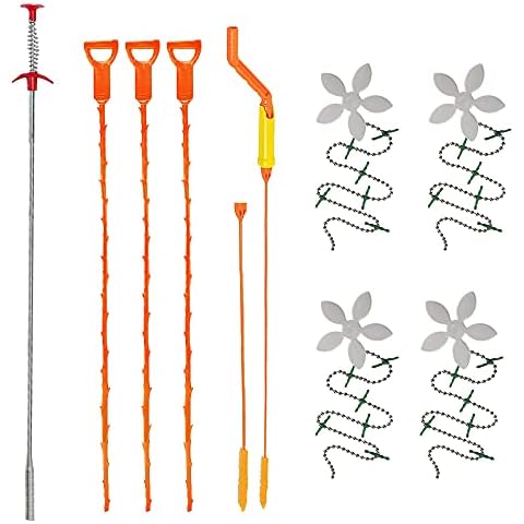 10 pcs Hair Drain Catcher and Drain Clog Remover Tool, BOSOIRSOU Sink Snake Claw Pick up Tool Hair Remover Drain Cleaner Tool Shower Drain Protectors for Kitchen Tube Drain Sewer Toilet Bathroom Tub Cover