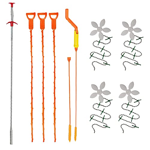 Bosoirsu Lot de 10 attrape-poils et débouchage de canalisations pour évier, évier, toilettes, baignoire Cover