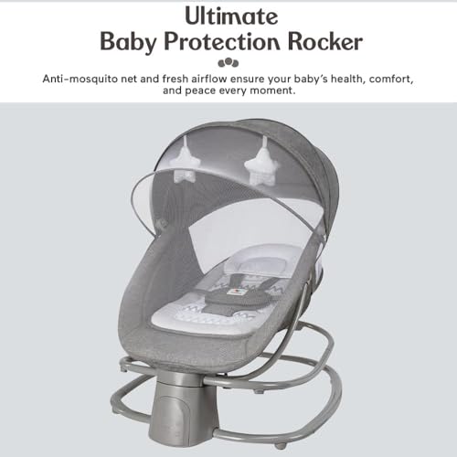 Image of StarAndDaisy X Mastela 4 in 1 Swing Rocker Automatic for Newborn Baby 0 to 18 Month Girl & Boy with 4- Swing Modes, Detachable Tray, Backrest Adjustment Bassinet, Bluetooth Playback - Beige