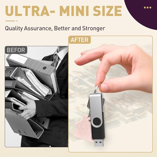 Image of FEBNISCTE 32Gb Usb Flash Drive Bulk 10 Pack Thumb Drives Portable Swivel Memory Stick Pendrive Black Zip Drive High Speed Jump Drive Data Storage By Febniscte
