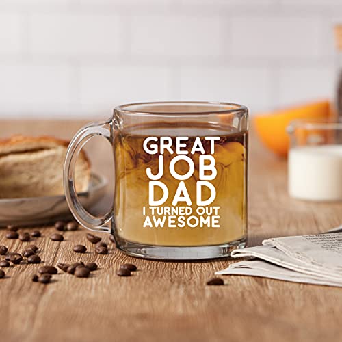 Gifts For Dads - Great Job Dad, I Turned Out Awesome - Funny Coffee Mug For Men - Dad Birthday Gifts Ideas - Fathers Day Dad Gifts From Son, Daughter - Unique Presents For Dad - Dad Coffee Mug 12 Oz #TOP3
