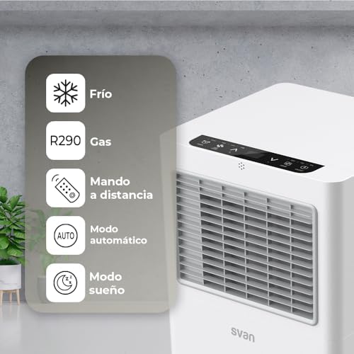 Bild 5 - Svan Aire Acondicionado Portátil, 9000 BTU. SAAP900F. Solo frío, Display LED Táctil, Temporizador, Mando a Distancia, Kit instalación ventana incluido, Clasificación Energética A