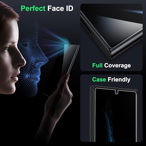WSKEN for Samsung Galaxy S24 Ultra Privacy Screen Protector, 24 Degree [Auto-Dust Removal] [Fingerprint Unlock Support] Full Coverage HD Tempered Glass Film with Dust Clean Installing House,2 Pack