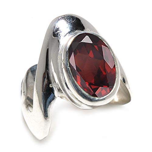 Bague moderne rubis argent 925 bague anti-ternissement fait main taille 59