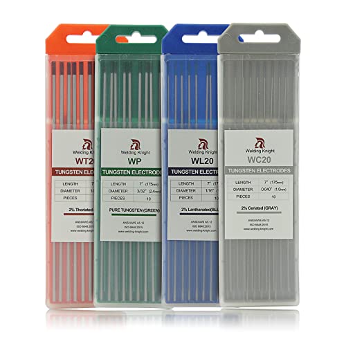 Welding Knight Tig Welding Tungsten Electrodes Wp Pure Tungsten 10Pk (1/16", Green) #TOP6