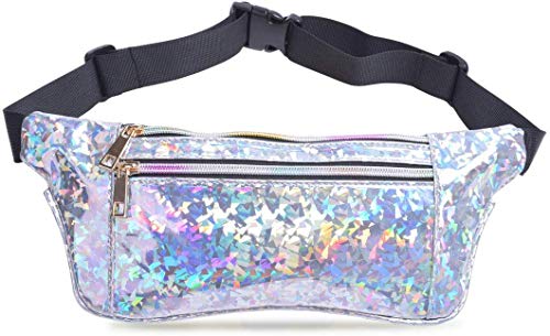 Sinwind Sac Banane de Sport étanche DREI avec Fermeture éclair réglable et Ceinture Coole Taille pour la Course à Pied, Les Voyages, la fête, la randonnée, Fischmuster -Weiß