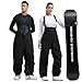 GSOU SNOW Men Snow Bibs Women Baggy Ski Pants Snowboard Overall Insulated Waterproof Windproof Warm Winter Black L