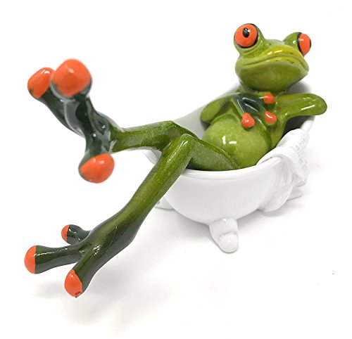 Estatua Decorativa Rana Verde para Baño y Dormitorio