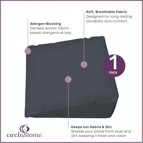 CirclesHome Wedge Pillow Cover with Zipper, Pillowcase 25x26x10, Dark Grey by CIRCLESHOME - Used condition - Image 3