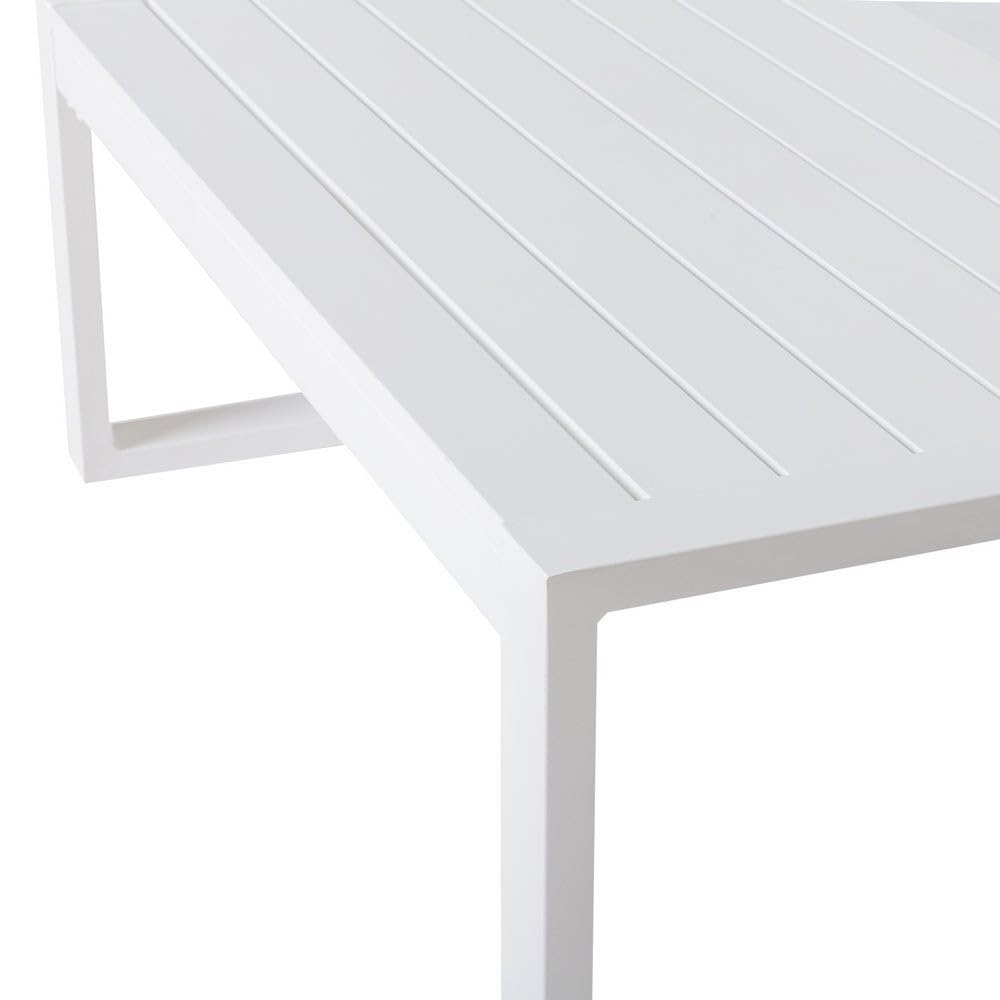 LOLAhome Mesa de Centro de jardín laminada Io de Aluminio Blanca de 100x100x45 cm, certificación Contract, Tratamiento Epoxi para Exterior, Ligera y Resistente - Colección IO
