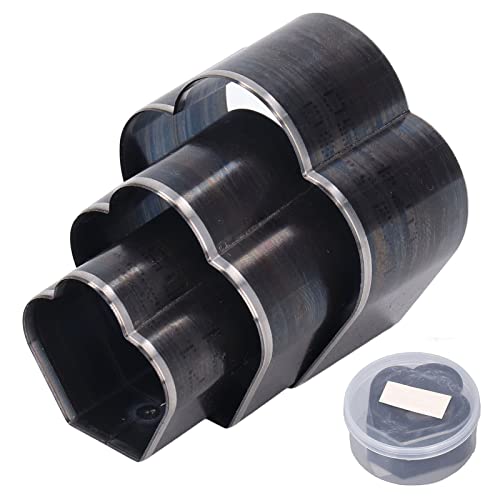 Kit di coltelli taglio per fustellatura in pelle a forma di corona 3 pezzi. Taglierina per punzonatrice a 1 foro