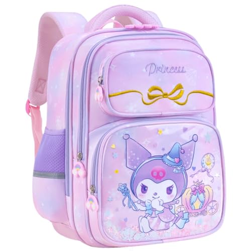 Kawaii Backpack for Teen Girls Cartoon Anti-Theft Travel Aesthetic New Semester Gifts Bag (purple)