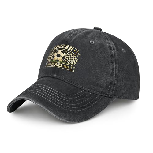 Soccer Dad Hat for Men Funny Dad Cap Adjustable Cotton Baseball Cap Soccer Fan Game Day Gift for Dad Fathers Day Birthday (Soccer Dad Hat-1)