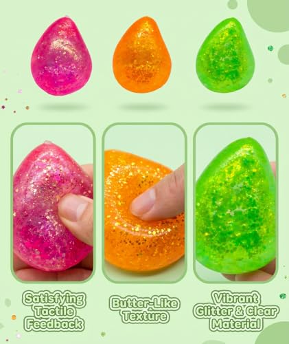 Image of 2Pcs Cheese Squishy, Taba Squishy, Dumpling Squishy-Stretchy Food-Shaped Sensory (Green Orange pink3PCS)