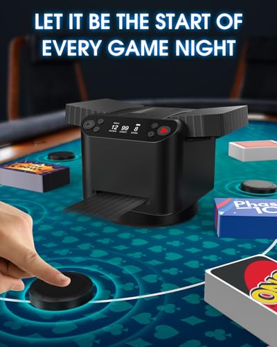 2025 New 2-in-1 Automatic Card Shuffler and Dealer with 4 drawing remotes and 1 Deck Waterproof Premium Playing Cards,360° Rotating Dealing Machine,UltraQuiet,Support 12 Players for Texas Hold'em - image 7