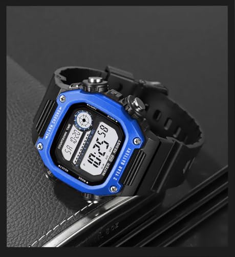 Image of Time Up Digital Dial Finer-Quality Material Square Shape Waterproof,Alarm,Night-Light Watch for Men & Women- WF124-X