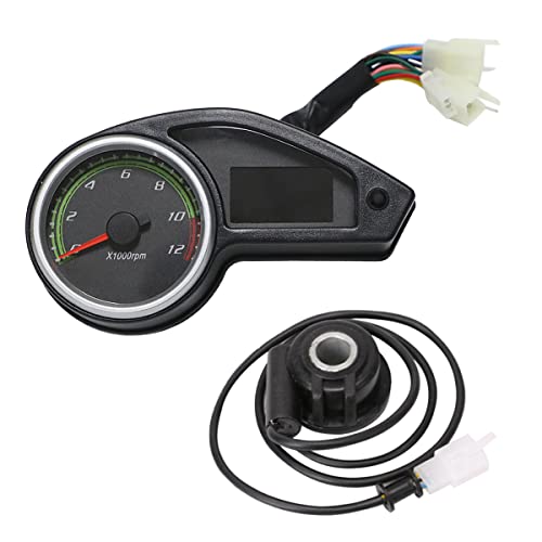 Updated Digital Speedometer Compatible for RPS Hawk 250 Digital Speedometer Cluster with Multiple Indicators Compatible for Hawk 250 Speedometer Waterproof Motorcycle Digital Cluster with LCD Screen