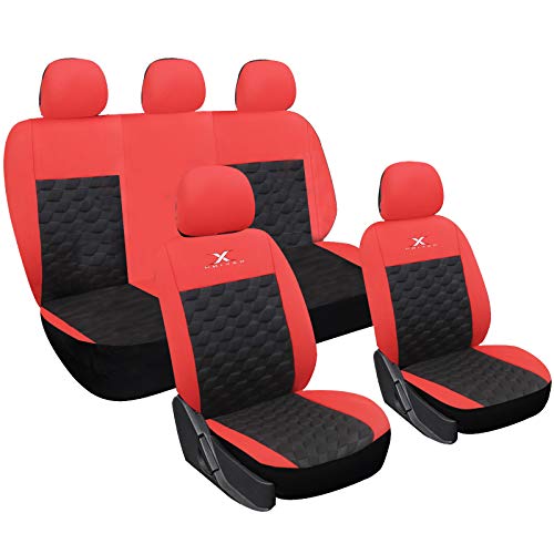 Preisvergleich Produktbild EUGAD 0016QCZT Autositzbezug Sitzbezüge Schonbezug Sitzschoner schwarz / rot