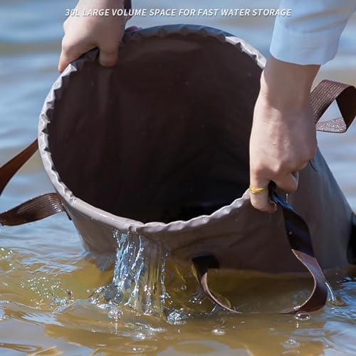 Balde de pesca dobrável com tampa, balde de pesca dobrável para acampamento,Balde de acampamento | B