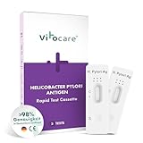 Helicobacter pylori Test – H. pylori Schnelltest für zuhause, 2er Set, Ergebnis in 10 Min, CE-gekennzeichnet, einfache Anwendung z.B. bei Magenbeschwerden und Sodbrennen - vitocare