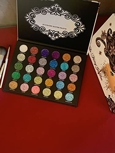 Abelyn Long Lasting 30 Colors Glitter Eyeshadow Palette Makeup Sparkly Eye Shadow Shimmer Glitter Palette Cosmteics #TOP3
