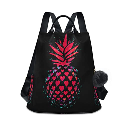 Fustylead Mochila de piña para mujer, bolsa de hombro antirrobo de moda, Negro, talla única
