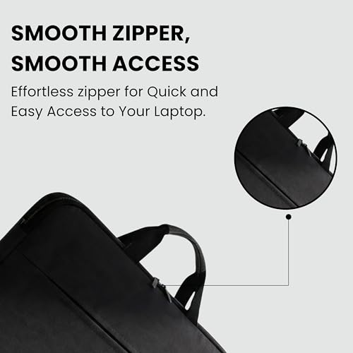 Image of Futopia Premium Laptop Sleeve Bag 15.6 Inch with Handle | Front Zipper Pocket, Water Resistant Case & Shockproof Cover Compatible for Laptops & Notebook for Office, College & Travel (Black)