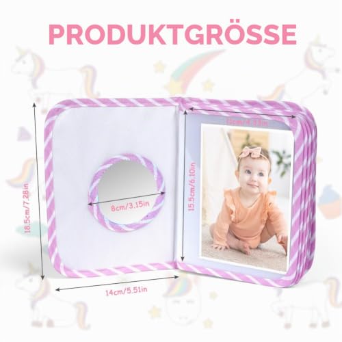 Aolso Baby Fotoalbum 17 Fotos, Baby Fotobuch mit Beißring und Anhänger, Babyalbum aus weichem Stoff, Mein erstes Familienalbum… – Ansicht 1