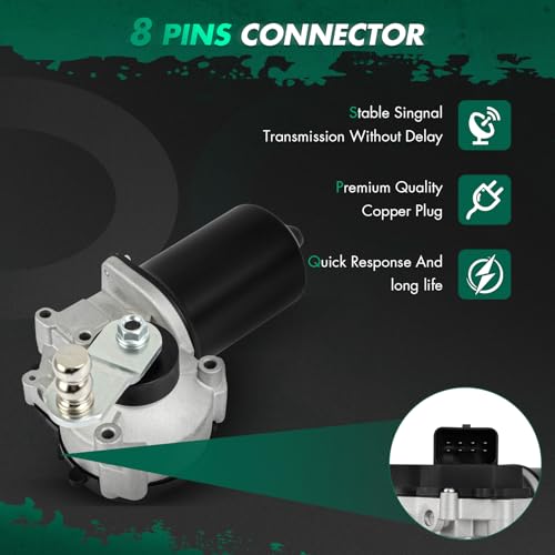 Image of SCITOO Front Windshield Wiper Motor Replacement for 2003-2007 for Cadillac for CTS,2004-2006 for Cadillac for SRX,2005-2011 for Cadillac for STS Wiper Motor 19354906,12487632,88958251 8 Pins | Direct fit for 2005-2011 For Cadillac For STS|Replaces OE 19354906 ,12487632 ,88958251|8 Pins|Fit for Front Wiper Motor