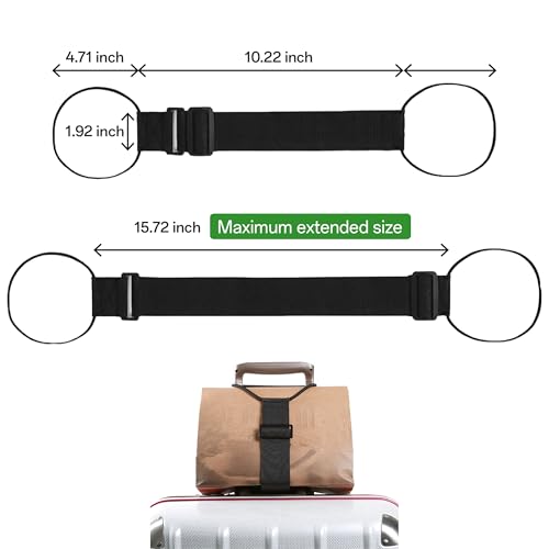 Image of Luggage Straps 2-Pack - TSA Approved Elastic Bungee Straps for Suitcases Add a Bag Travel