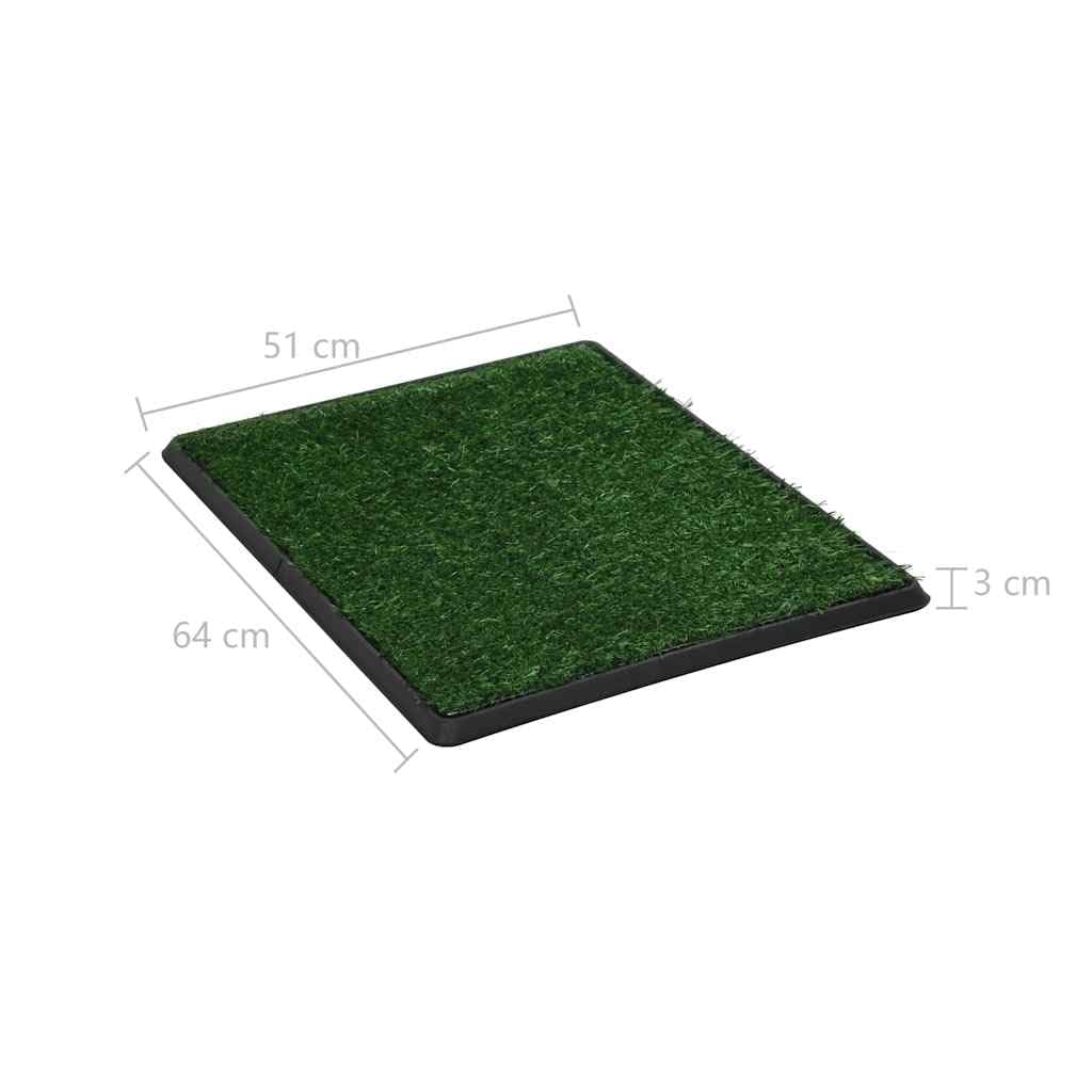Hundetoiette für Welpen und kleine Hunde mit Kunstrasen 64x51cm, Haustiertoilette mit Auffangschale für Stubenreinheitstraining