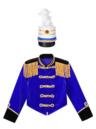Kids Girls Circus Ringmaster Jacket Velvet Tassels Long Sleeve Coat Marching Band Drummer Uniform Outfit3