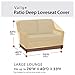 VAILGE 2-Seater Heavy Duty Patio Deep Bench Loveseat Cover,100% Waterproof Outdoor Deep Sofa Cover, Lawn Patio Furniture Covers with Air Vent, Medium (Deep), Beige & Brown