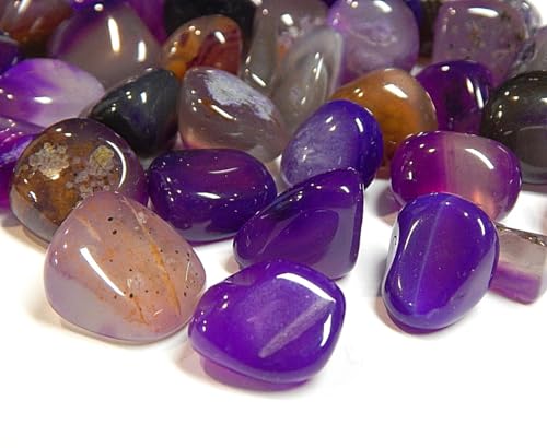Pack of 50 Agate Gemstones Semi-Precious Stones Beads 9 mm ~ 15 mm Tumbled Stones Gemstone Semi-Precious Stone for Gemstone Game for Treasure Hunting and Decoration (Purple Purple) - Image 4