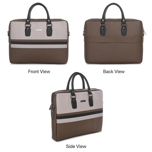 Image of Vaku Luxos MILAN 14 Inch Laptop Bag Leather Collection Messenger Organizer Shoulder Sling Office Bag for Men & Women With Adjustable Strap for Laptop and MacBook up to 14 inch
