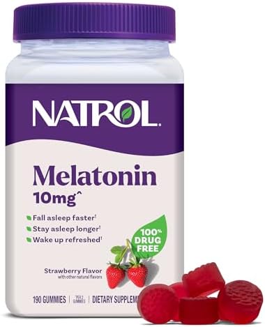 Natrol Melatonin Gummies, Sleep Support, 190 Strawberry-Flavored ...