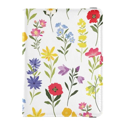 Custodia per passaporto per donne e uomini custodia per da viaggio con blocco RFID motivo floreale colorato Fiori selvatici colorati Taglia unica Casual