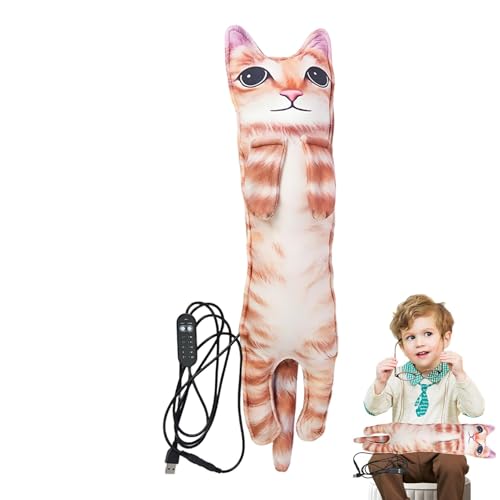 lisutupode Almohadilla de calefacción de gatos para mujeres, almohadilla de calefacción menstrual de gato - Almohada suave y linda gatito suave y suave | Muñeca de peluche de 23.6 pulgadas, plataforma