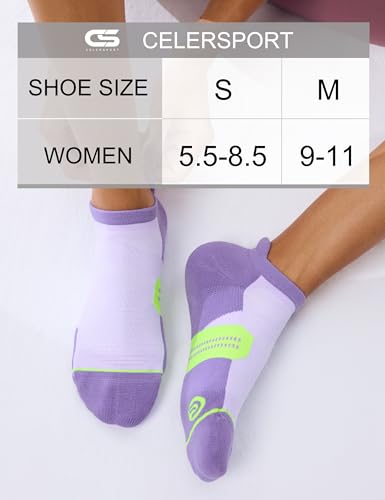 Image of CS CELERSPORT 6 Pack Women's Ankle Running Socks Cushioned Low Cut Tab Athletic Socks