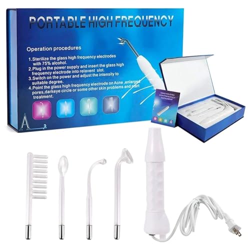 MOTIM High Frequency Facial Wand 4 in 1 Portable Handheld High Frequency Facial Machine with 4 Different Tubes