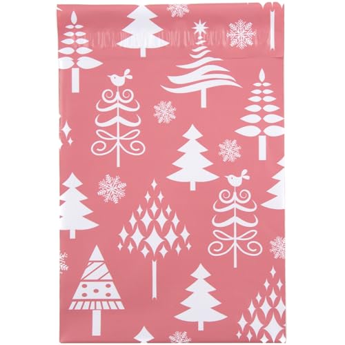 Image of Inspired Mailers - Holiday Poly Mailers 6x9-100 Pack - Christmas Trees (Rose Gold) - Small Holiday Mailers - Cute Packaging Bags for Shipping - Christmas Poly Mailer 6x9