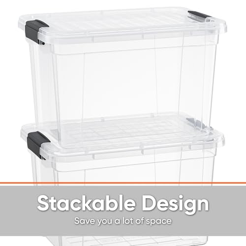 Image of Superio 8.7 Quart Clear Plastic Storage Boxes with Lids, Stackable Organizer Containers, BPA-Free Storage Bins for Home, Office, School & Dorm, 36 Pack