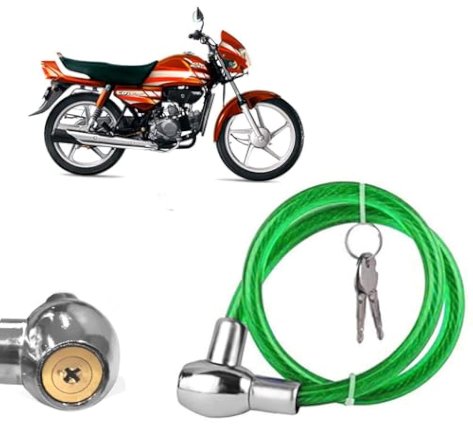 Multipurpose Heavy Duty Goti Lock for Bikes & Luggage, Green