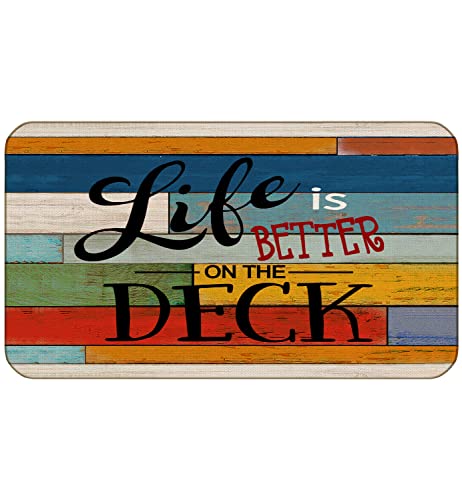 BXFAHZJ-Like-is-Better-On-The-Deck-Door-Mat-Farmhouse-Deck-Theme-17x30-Inch-Lake-House-Deck-Indoor-Outdoor-Entrance-Doormat-Decor-for-Home-Bedroom BXFAHZJ Like is Better On The Deck Door Mat Farmhouse Deck Theme 17×30 Inch Lake House Deck Indoor Outdoor Entrance Doormat Decor for Home Bedroom